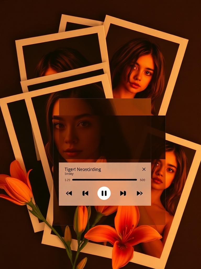 Music card collage style preview